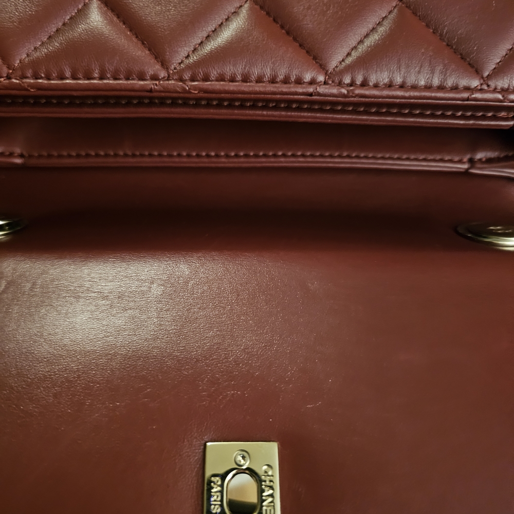 CHANEL Burgundy Quilted Shoulder Bag - Picture 14 of 16
